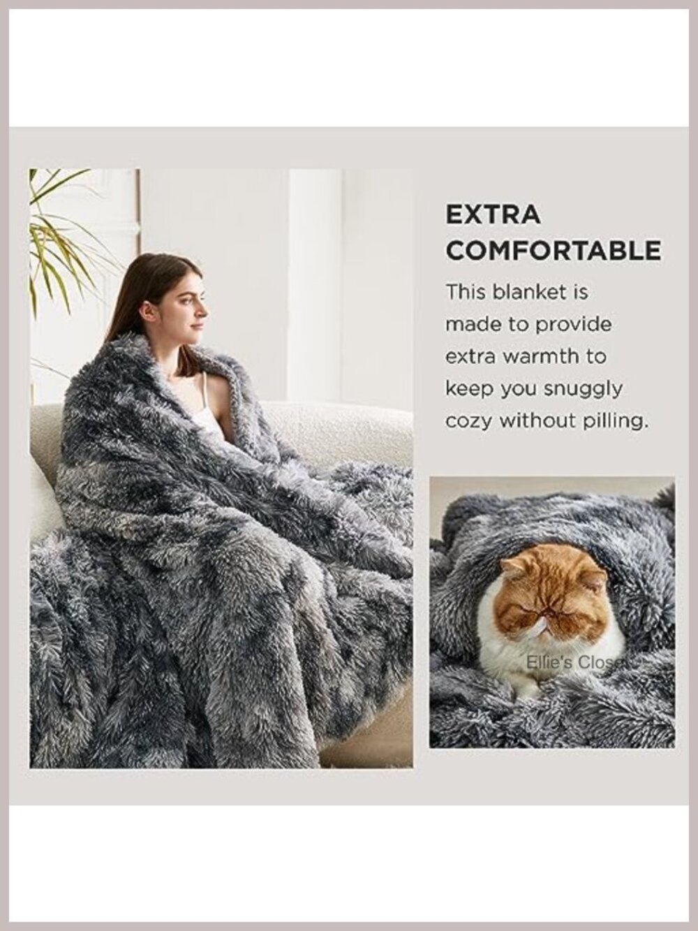 Faux Fur Sherpa Fleece King Size Warm Blanket for Bed - Picture 3 of 6